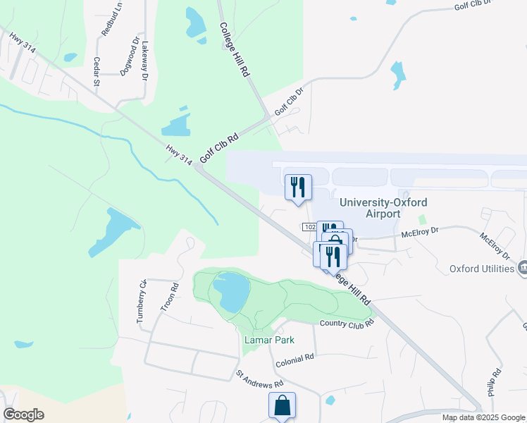 map of restaurants, bars, coffee shops, grocery stores, and more near 101 Twin Oaks Cove in Oxford