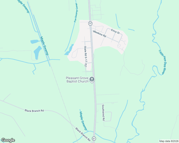 map of restaurants, bars, coffee shops, grocery stores, and more near 1607 South Carolina 57 in Dillon