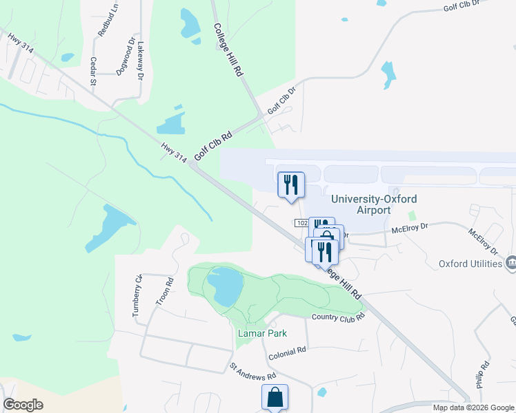 map of restaurants, bars, coffee shops, grocery stores, and more near 101 Twin Oaks Cove in Oxford