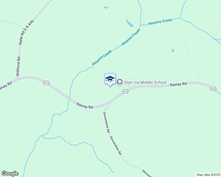 map of restaurants, bars, coffee shops, grocery stores, and more near 1034 Rainey Road in Starr