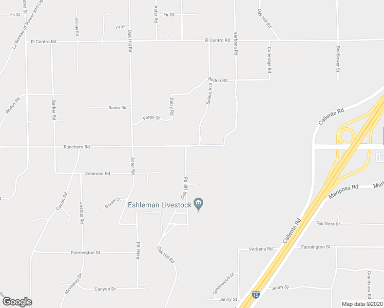 map of restaurants, bars, coffee shops, grocery stores, and more near 10735 Ranchero Road in Oak Hills