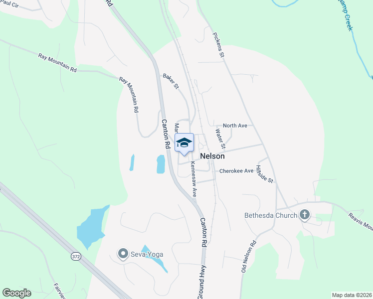 map of restaurants, bars, coffee shops, grocery stores, and more near 1962 Kennesaw Avenue in Nelson