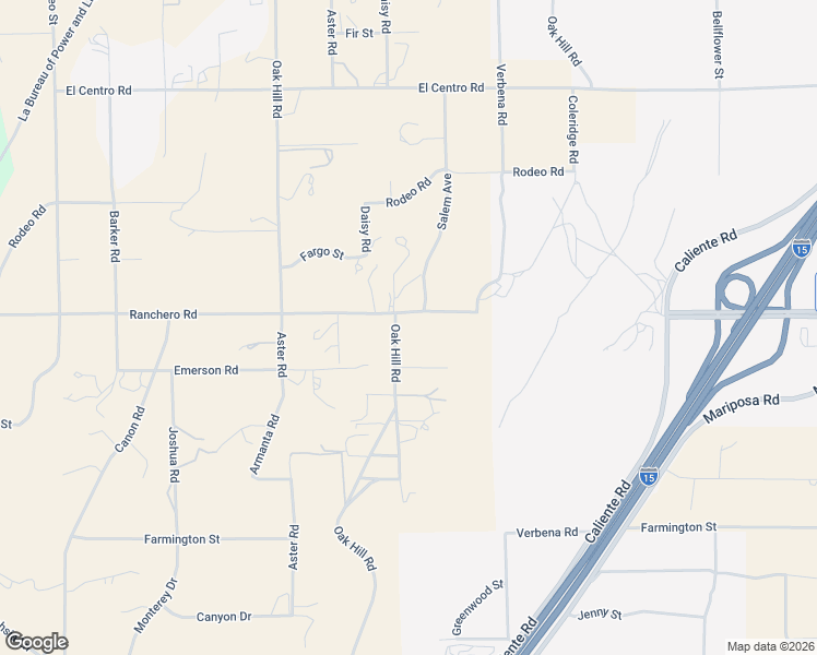 map of restaurants, bars, coffee shops, grocery stores, and more near 10735 Ranchero Road in Oak Hills