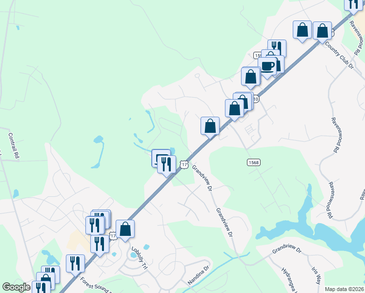 map of restaurants, bars, coffee shops, grocery stores, and more near 35 Averys Road in Hampstead