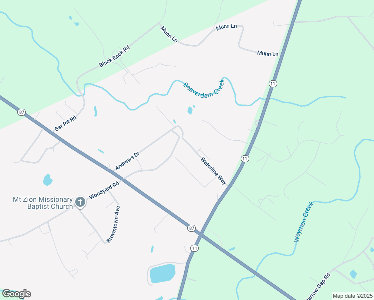 map of restaurants, bars, coffee shops, grocery stores, and more near 263 Waterline Way in Riegelwood