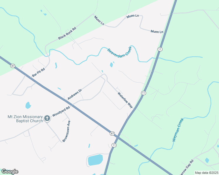 map of restaurants, bars, coffee shops, grocery stores, and more near 263 Waterline Way in Riegelwood