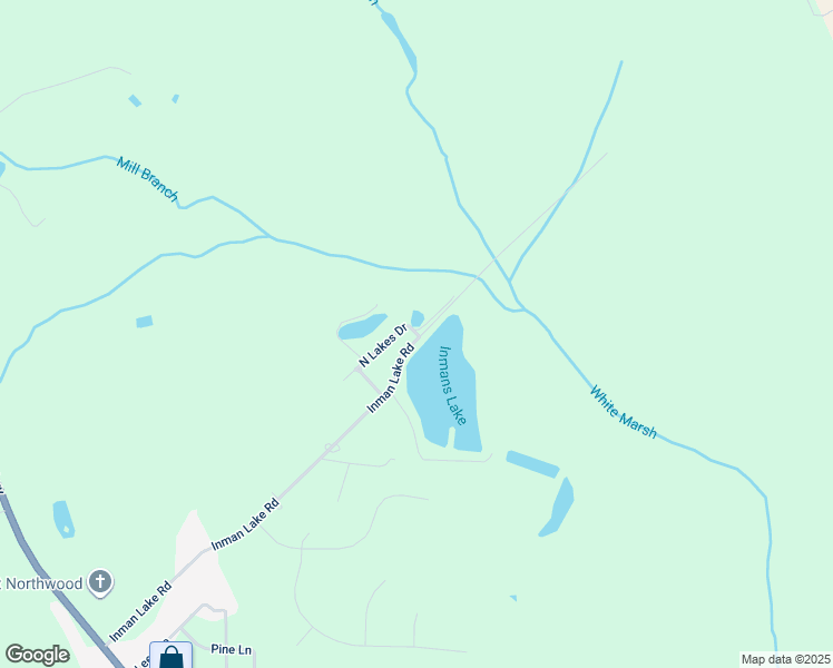 map of restaurants, bars, coffee shops, grocery stores, and more near North Lakes Drive in Columbus County
