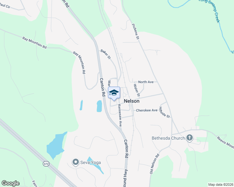 map of restaurants, bars, coffee shops, grocery stores, and more near 1936 Kennesaw Avenue in Nelson