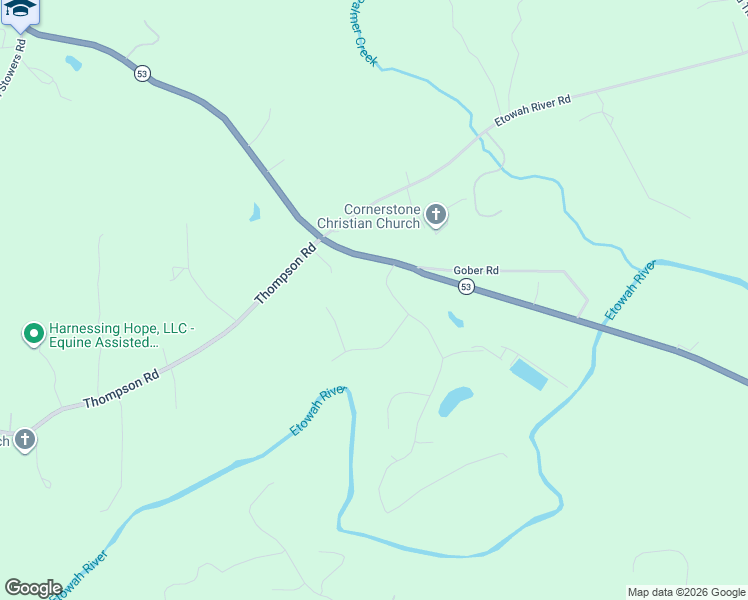 map of restaurants, bars, coffee shops, grocery stores, and more near 66 River Valley Road in Dawsonville