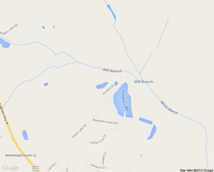 map of restaurants, bars, coffee shops, grocery stores, and more near 191 North Lakes Drive in Whiteville