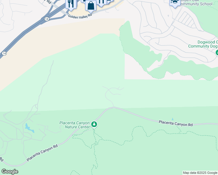 map of restaurants, bars, coffee shops, grocery stores, and more near 18905 Tenderfoot Trail Road in Los Angeles County