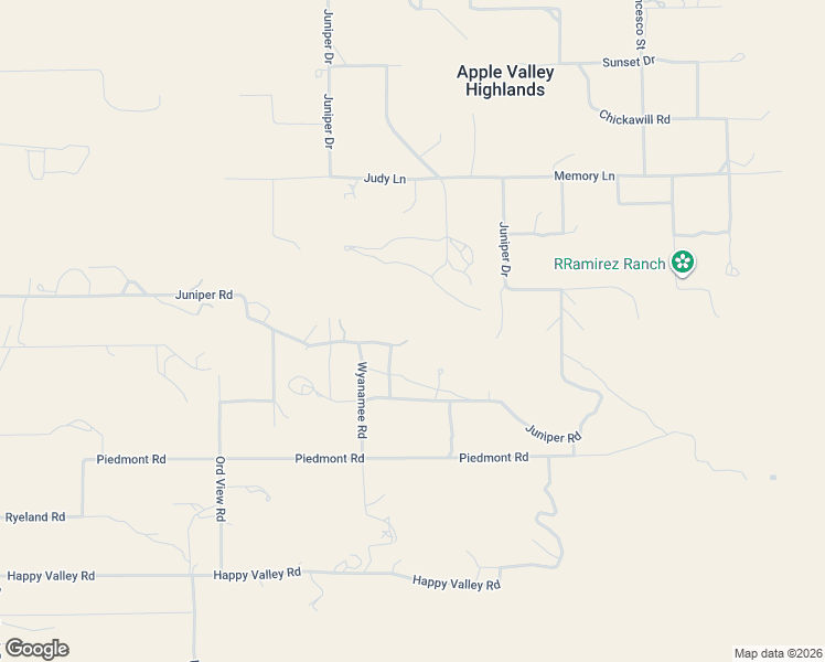 map of restaurants, bars, coffee shops, grocery stores, and more near 20240 Juniper Road in Apple Valley