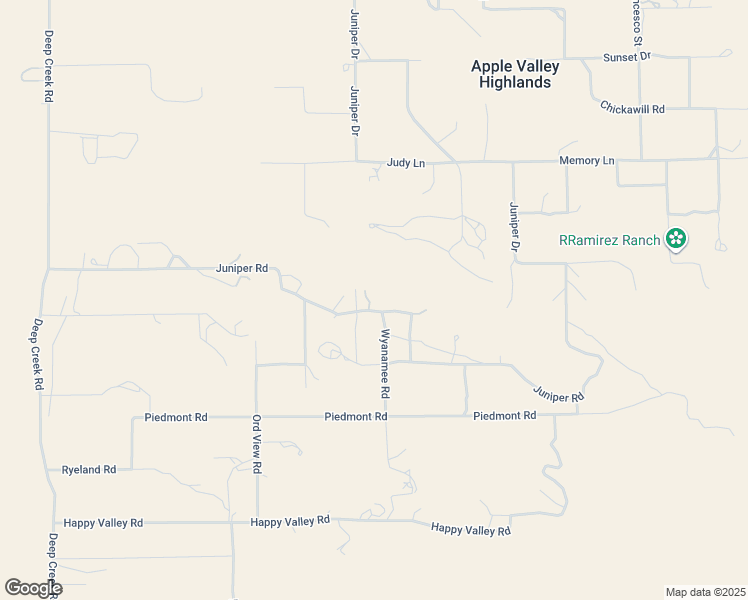 map of restaurants, bars, coffee shops, grocery stores, and more near 20120 Juniper Road in Apple Valley
