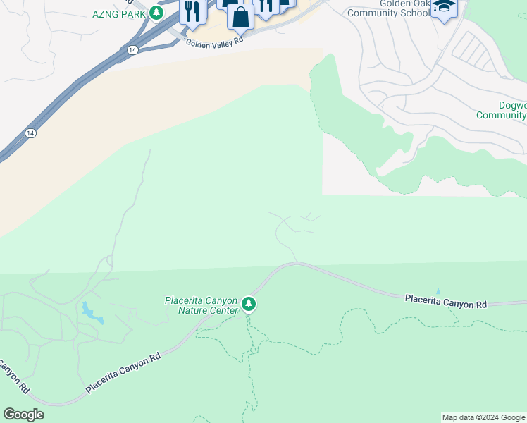 map of restaurants, bars, coffee shops, grocery stores, and more near 18934 Tenderfoot Trail Road in Los Angeles County