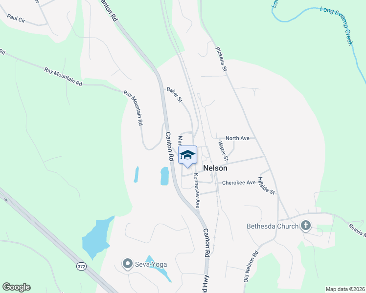 map of restaurants, bars, coffee shops, grocery stores, and more near 1936 Kennesaw Avenue in Nelson