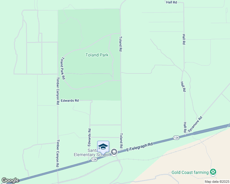 map of restaurants, bars, coffee shops, grocery stores, and more near 435-1053 Toland Road in Santa Paula