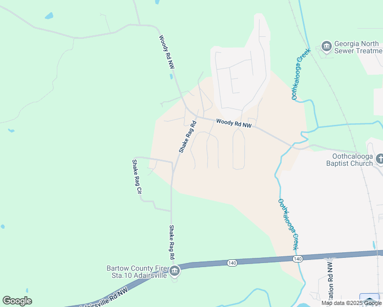 map of restaurants, bars, coffee shops, grocery stores, and more near Sonoma Drive in Adairsville