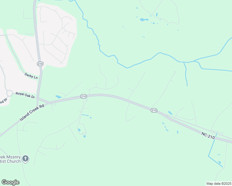 map of restaurants, bars, coffee shops, grocery stores, and more near 3208 State Highway 210 in Hampstead