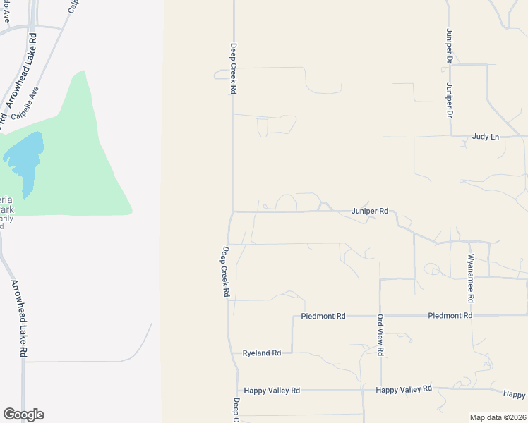 map of restaurants, bars, coffee shops, grocery stores, and more near 19582 Juniper Road in Apple Valley