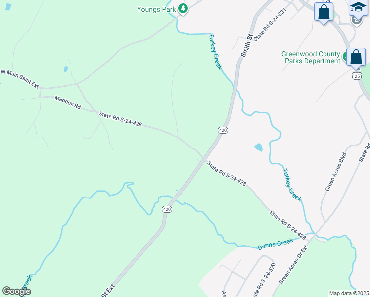 map of restaurants, bars, coffee shops, grocery stores, and more near 113 State Road S-24-428 in Ware Shoals