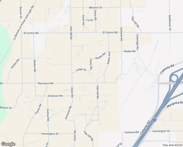 map of restaurants, bars, coffee shops, grocery stores, and more near 10660 Ranchero Road in Oak Hills