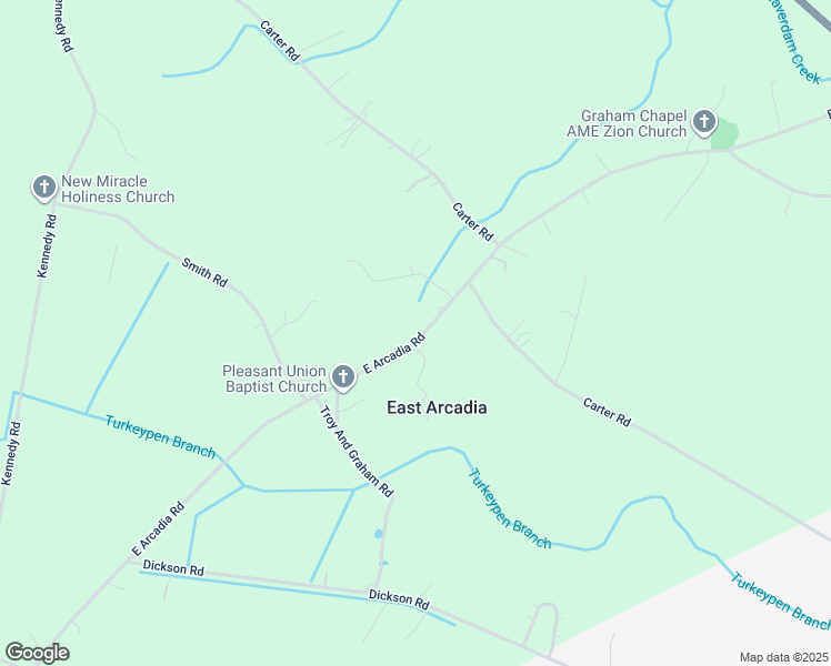 map of restaurants, bars, coffee shops, grocery stores, and more near 1238 East Arcadia Road in Riegelwood
