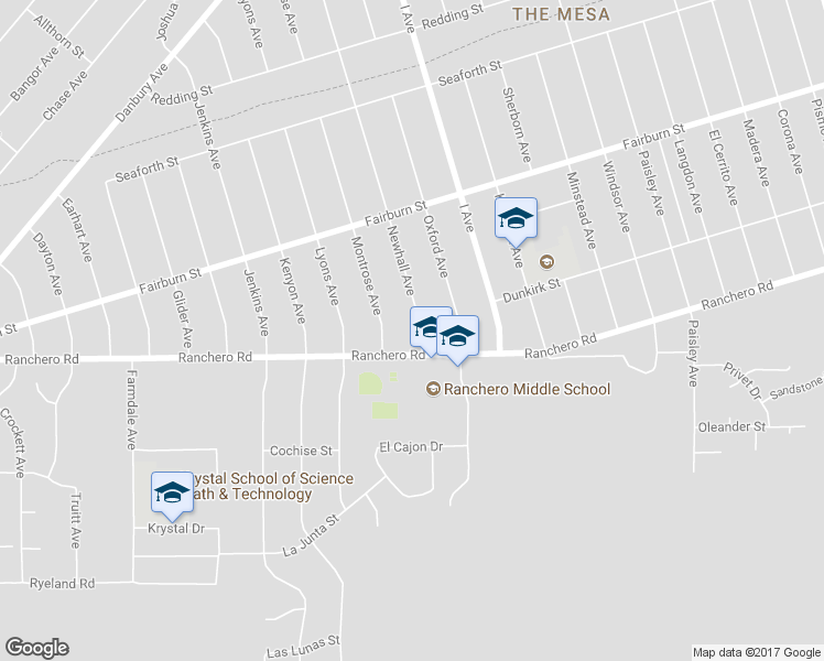 map of restaurants, bars, coffee shops, grocery stores, and more near 7346 Newhall Avenue in Hesperia
