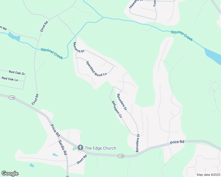 map of restaurants, bars, coffee shops, grocery stores, and more near 4179 Belvedere Circle in Gainesville
