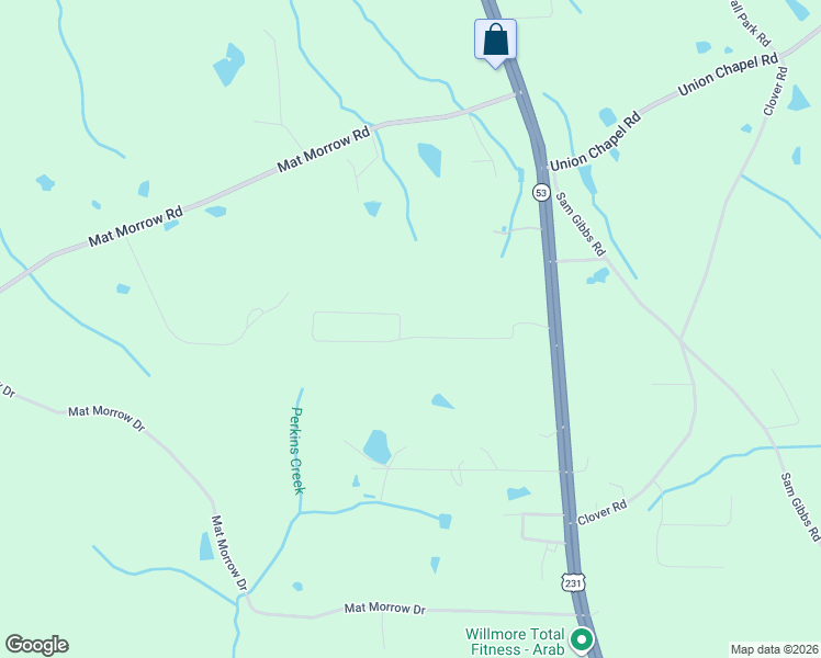 map of restaurants, bars, coffee shops, grocery stores, and more near 204 Chambers Road in Arab