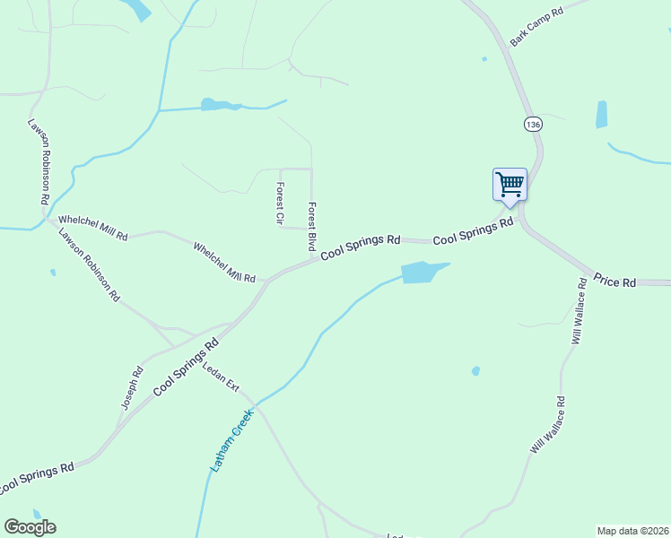map of restaurants, bars, coffee shops, grocery stores, and more near 4749 Cool Springs Road in Gainesville