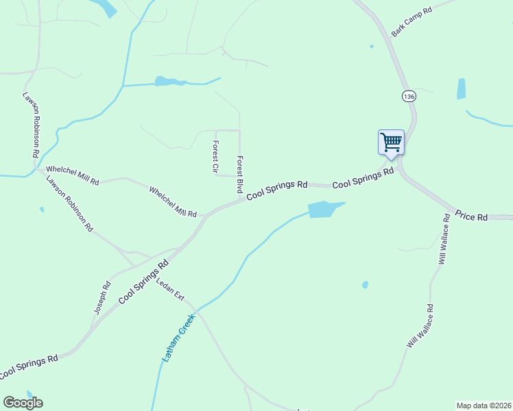 map of restaurants, bars, coffee shops, grocery stores, and more near 4749 Cool Springs Road in Gainesville