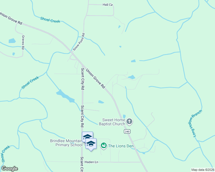map of restaurants, bars, coffee shops, grocery stores, and more near 88 Moon Town Road in Guntersville