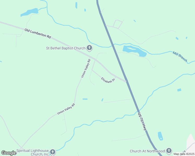 map of restaurants, bars, coffee shops, grocery stores, and more near 205 Elizabeth Circle in Whiteville