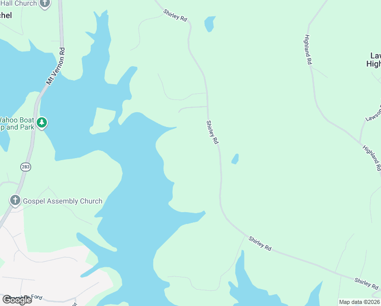 map of restaurants, bars, coffee shops, grocery stores, and more near Shirley Road in Gainesville