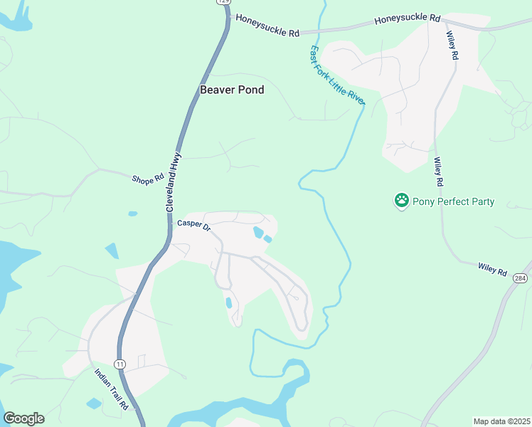 map of restaurants, bars, coffee shops, grocery stores, and more near 3514 Cleveland Highway in Gainesville