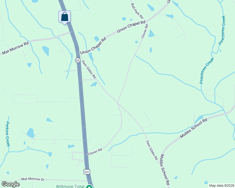 map of restaurants, bars, coffee shops, grocery stores, and more near 611 Clover Road in Union Grove