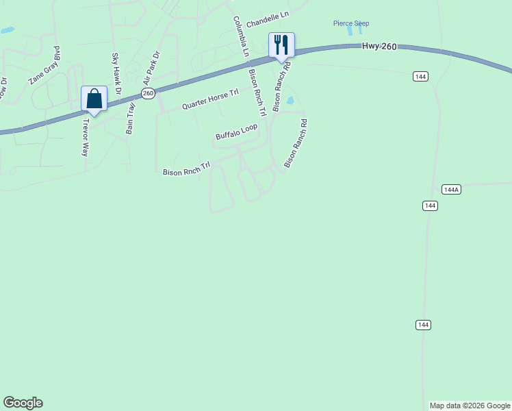 map of restaurants, bars, coffee shops, grocery stores, and more near 2653 Lodge Loop in Navajo County
