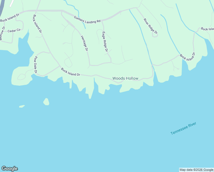 map of restaurants, bars, coffee shops, grocery stores, and more near 1314 Buck Island Drive in Guntersville