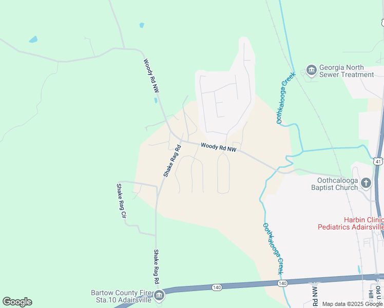 map of restaurants, bars, coffee shops, grocery stores, and more near 30 Arrington Drive in Adairsville
