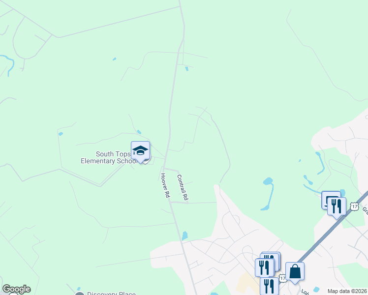 map of restaurants, bars, coffee shops, grocery stores, and more near 1098 Hoover Road in Hampstead