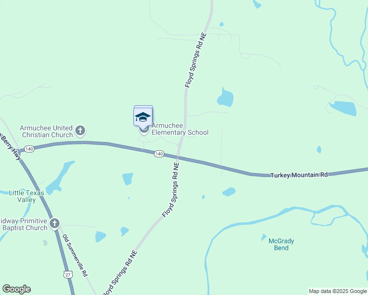 map of restaurants, bars, coffee shops, grocery stores, and more near 472 Floyd Springs Road Northeast in Armuchee