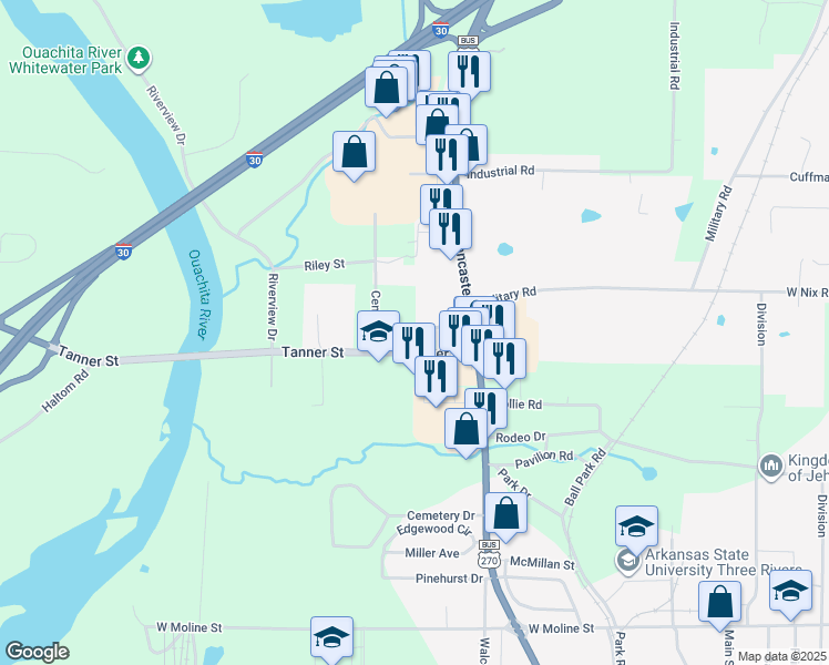 map of restaurants, bars, coffee shops, grocery stores, and more near 1780 Barks Street in Rockport