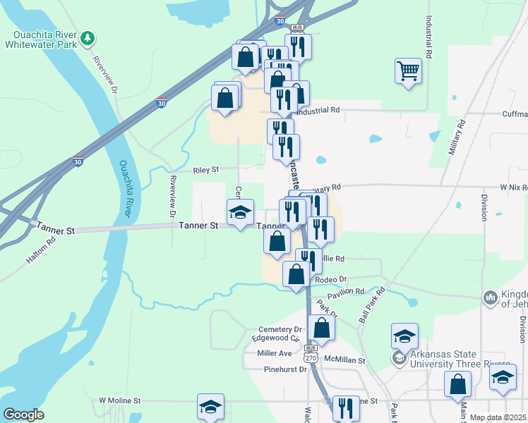 map of restaurants, bars, coffee shops, grocery stores, and more near 1780 Barks Street in Rockport