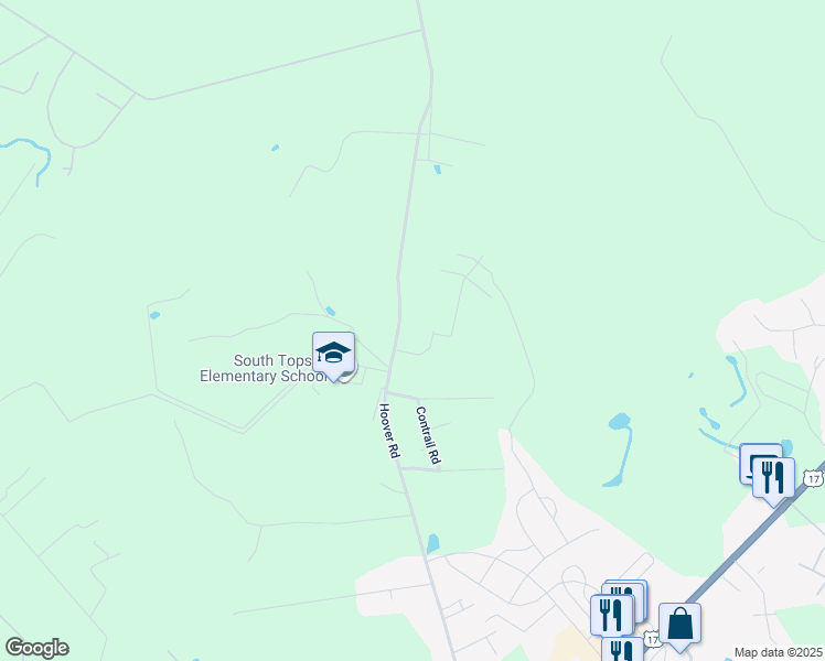 map of restaurants, bars, coffee shops, grocery stores, and more near 1098 Hoover Road in Hampstead