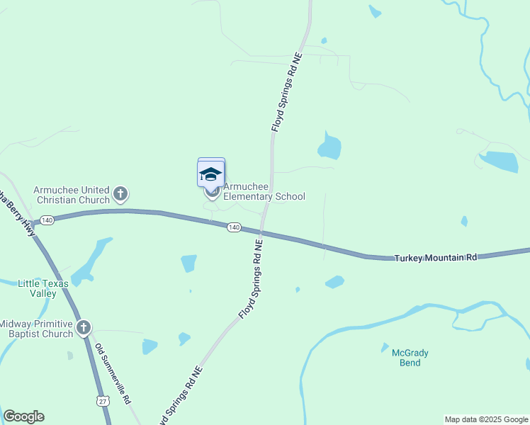 map of restaurants, bars, coffee shops, grocery stores, and more near 471 Floyd Springs Road Northeast in Armuchee