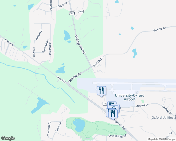 map of restaurants, bars, coffee shops, grocery stores, and more near 9-15 County Road 102 in Oxford