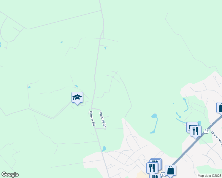 map of restaurants, bars, coffee shops, grocery stores, and more near 1098 Hoover Road in Hampstead