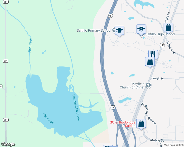 map of restaurants, bars, coffee shops, grocery stores, and more near Drive 2014 in Saltillo