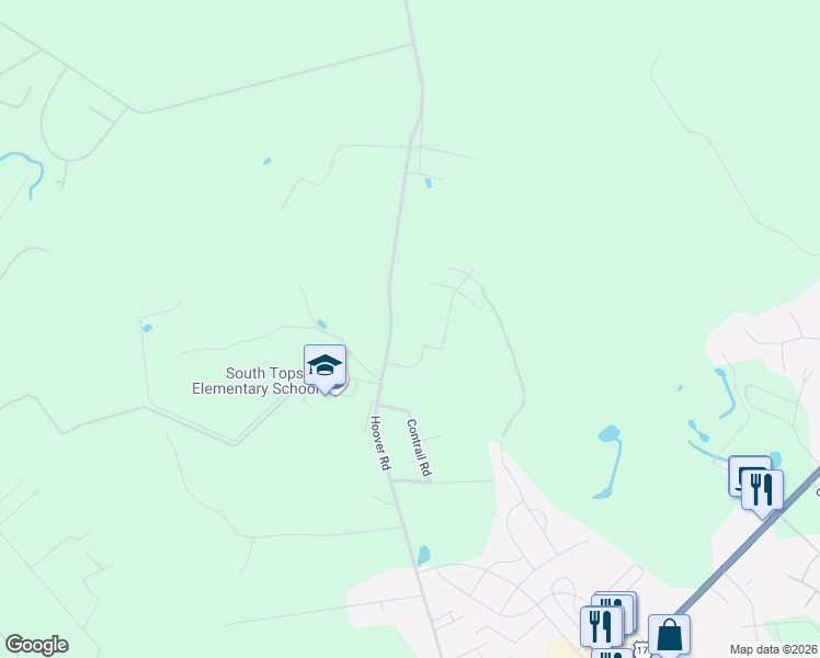 map of restaurants, bars, coffee shops, grocery stores, and more near 1098 Hoover Road in Hampstead