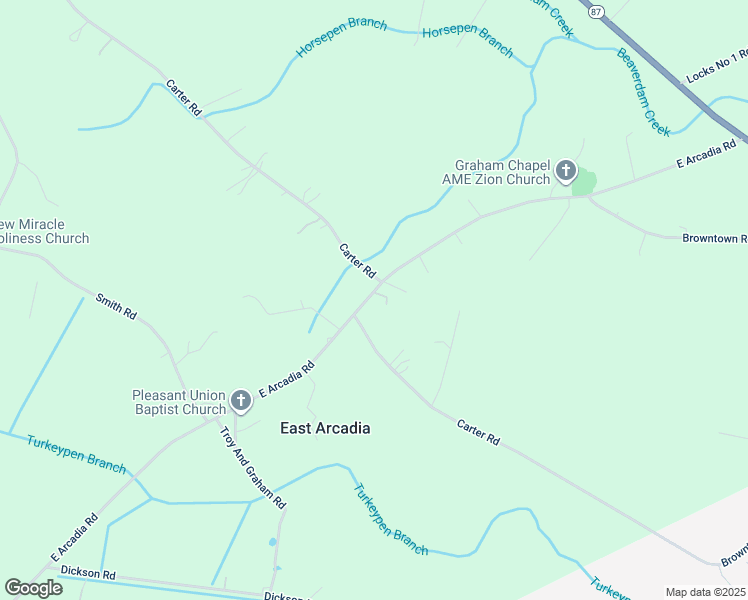 map of restaurants, bars, coffee shops, grocery stores, and more near 1017 East Arcadia Road in Riegelwood